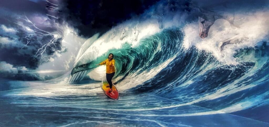 Surfing at a 3D Art Studio