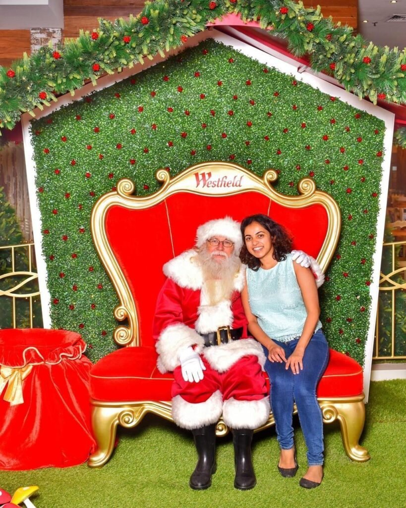 a photograph with Santa Claus in Westfield Shopping Centre Sydney